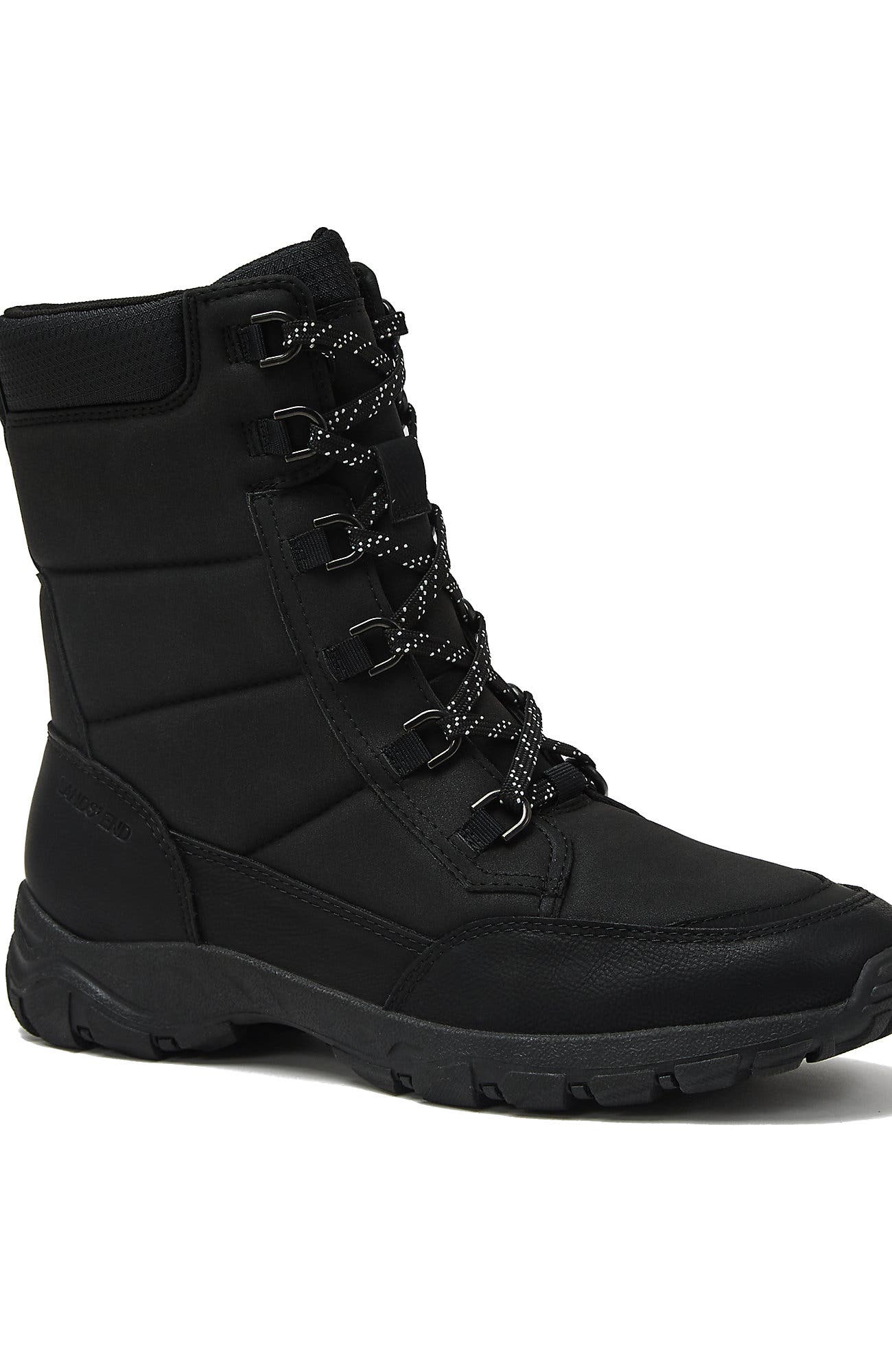 Lands' End Expedition Trail Waterproof Lace Up Snow Boots, Main, color, Black