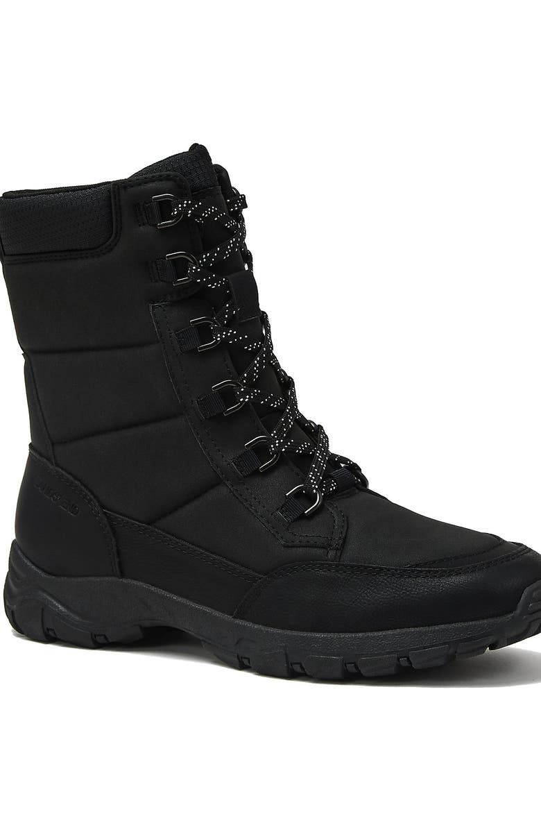 Lands' End Expedition Trail Waterproof Lace Up Snow Boots, Main, color, Black