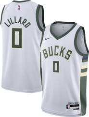 Nike Youth Nike Damian Lillard White Milwaukee Bucks Swingman Jersey - Association Edition