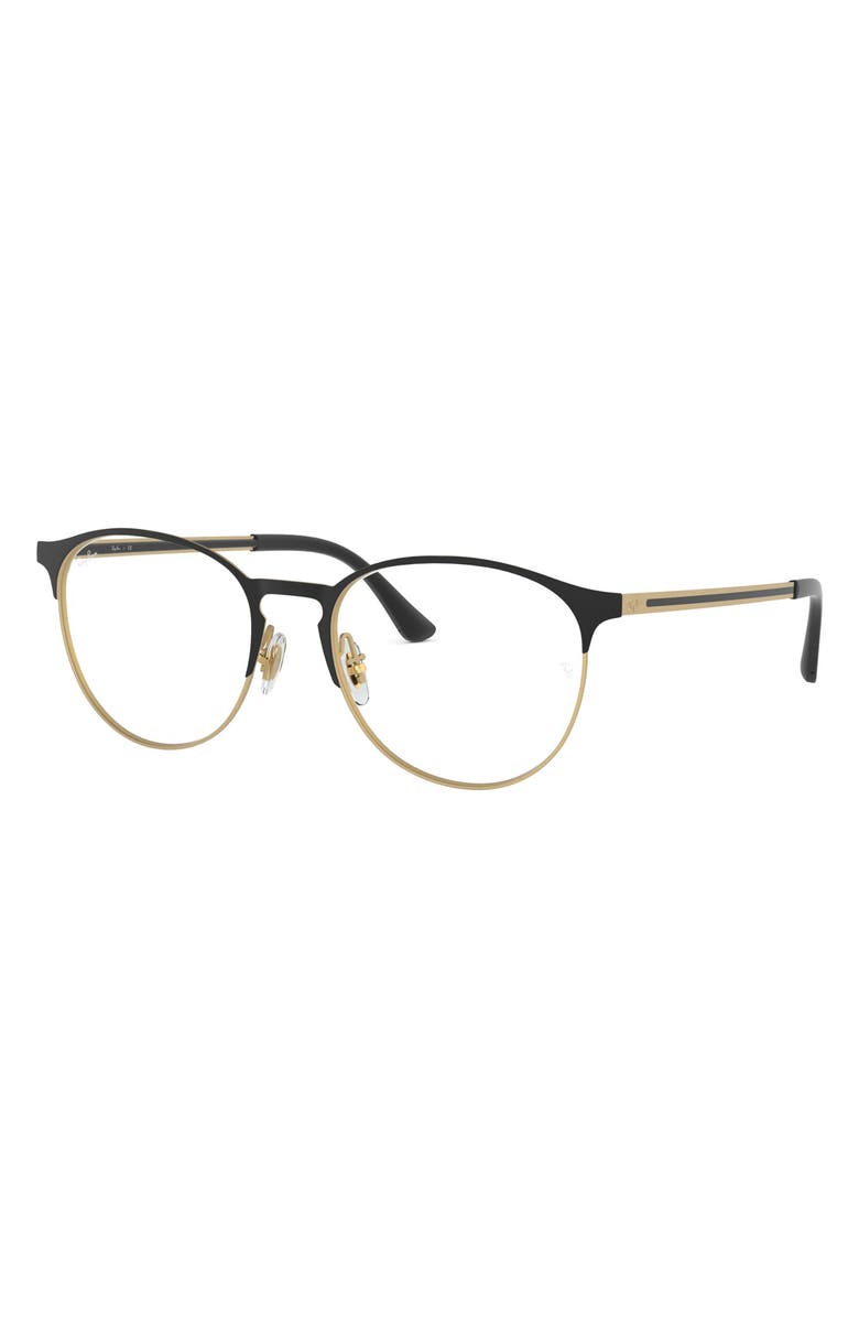 Ray-Ban 51mm Optical Glasses, Alternate, color, Black Gold