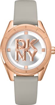DKNY 316L Leather Strap Watch