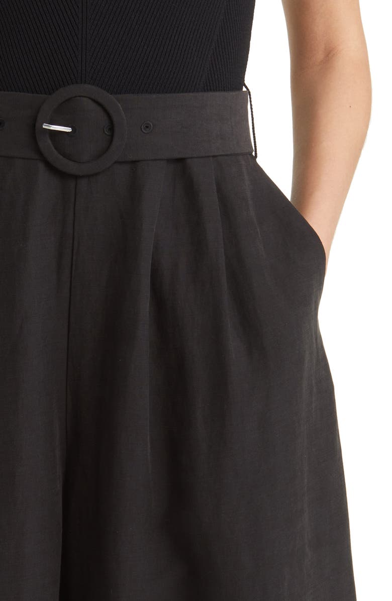 Ted Baker London Tabbia Mixed Media Wide Leg Jumpsuit, Alternate, color, 