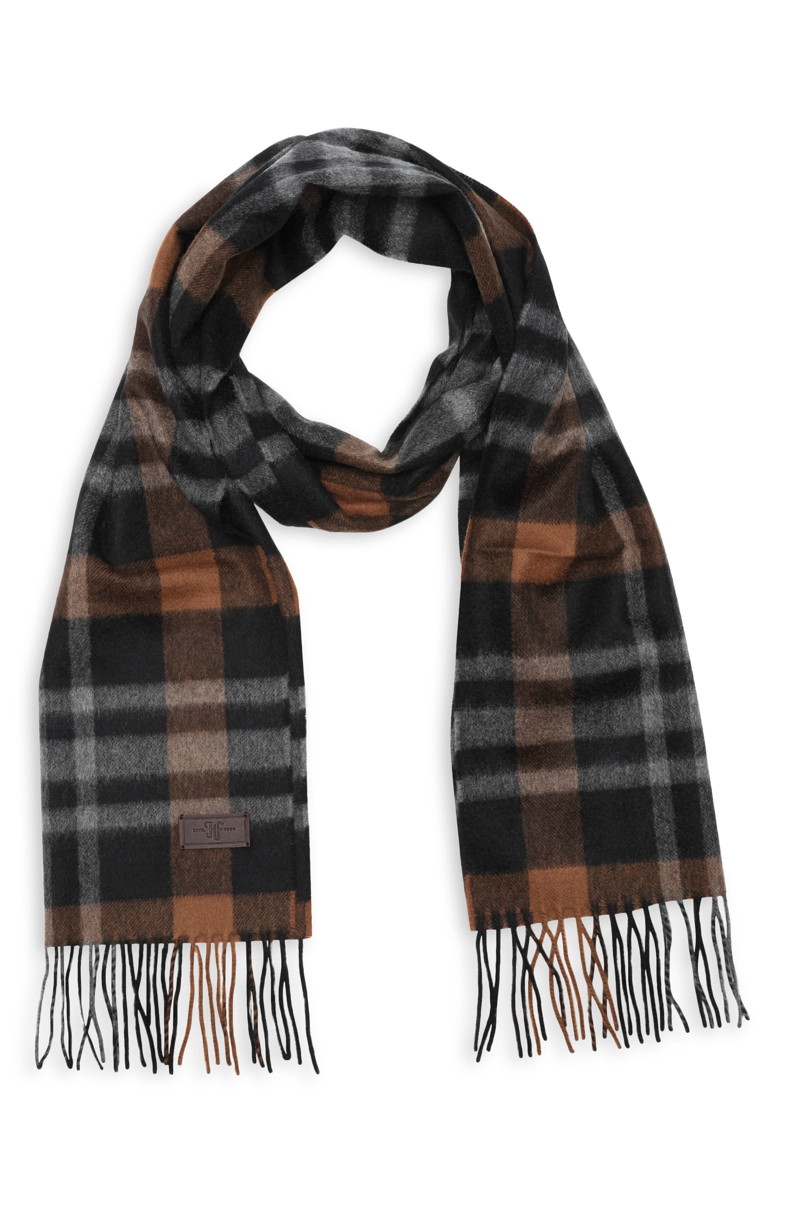Hickey Freeman Cashmere Plaid Scarf