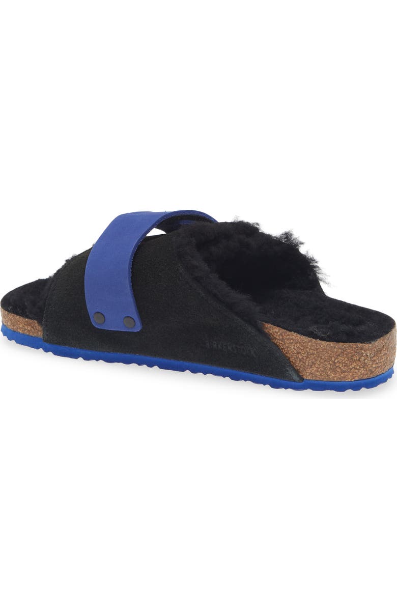 Birkenstock Kids' Kyoto Genuine Shearling Lined Slide Sandal, Alternate, color, Black