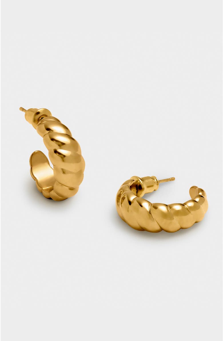 Katie Loxton Harper Twist Hoop Earrings, Main, color, Gold Coated