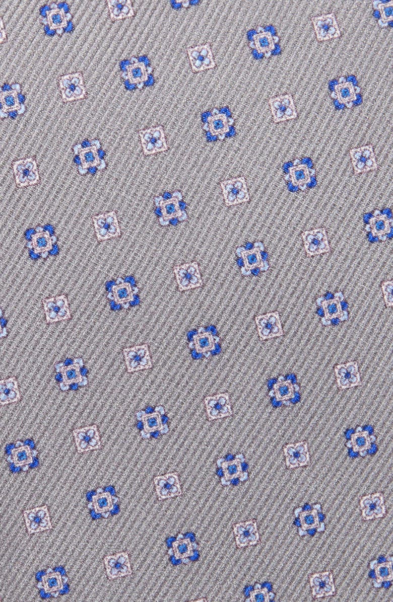 David Donahue Neat Silk Tie, Alternate, color, Gray