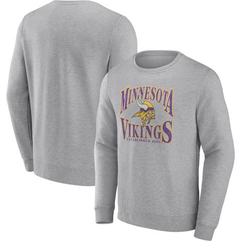 Men's Fanatics Branded Heathered Gray Minnesota Vikings Playability Pullover Sweatshirt