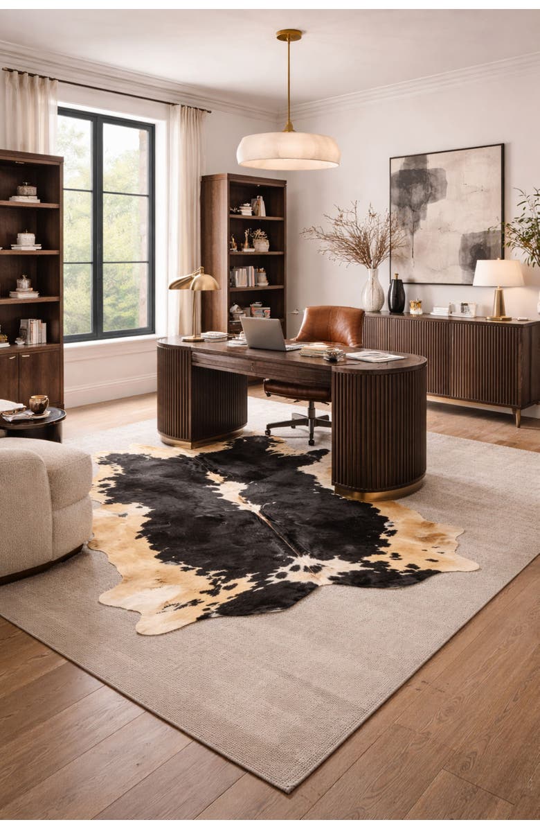 Rhacam Eco Hides RH Rugs Audrey Black and white Cowhide Rug 8'6" × 6'11", Alternate, color, Black And White