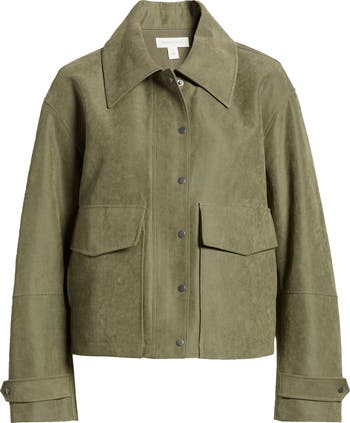 Treasure & Bond linen blend field top jacket XXS $109 green army