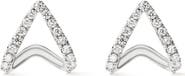 Ana Luisa Solid White Gold - Diamond Velora Huggie Studs