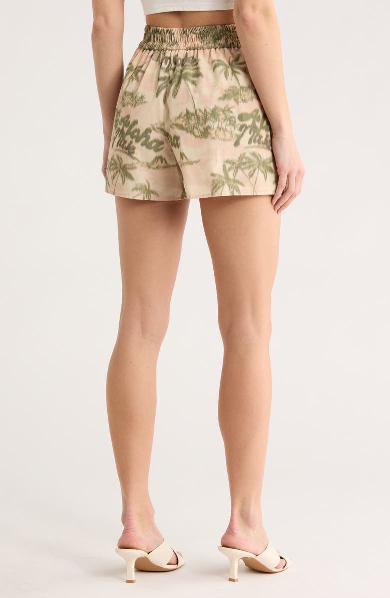 maje Loha Shorts, Alternate, color, Imprime Aloha Beige/ Khaki
