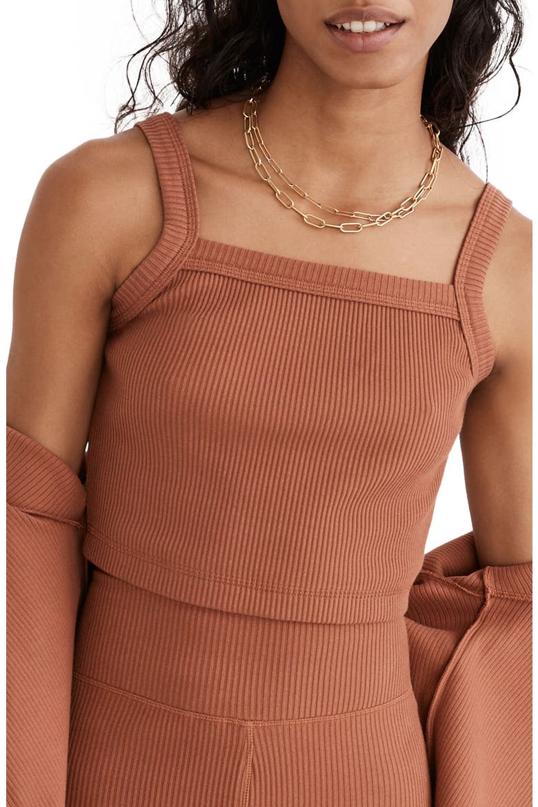 Super Rib Crop Tank, Main, color, WARM UMBER