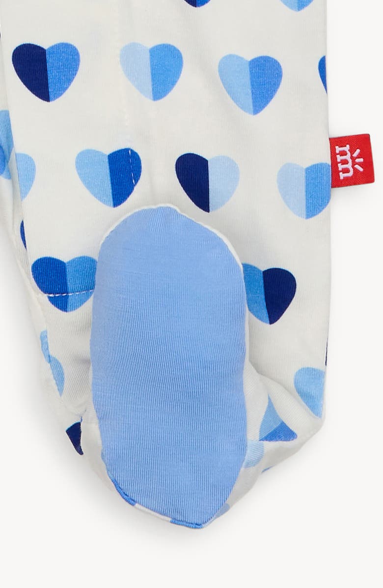 Magnetic Me Blue Hearts Magnetic Modal Footie, Alternate, color, Blue Xoxo