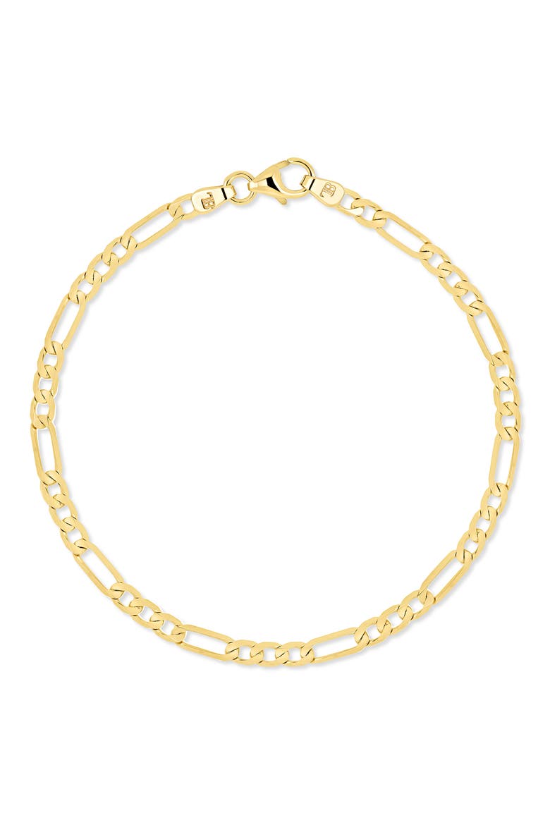 14K Gold Figaro Chain Bracelet, 3.1mm, Main, color, 14K YELLOW GOLD
