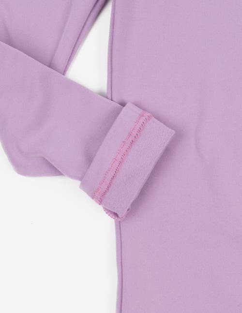 Leveret Kids Solid Thermal Pajamas In Purple