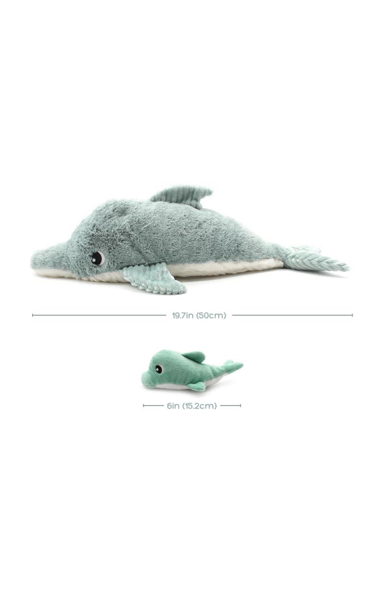 Les Ptipotos Dolphin Mom & Her Baby - Secret Keeper Plush Toy, Eco-Friendly, Soft & Washable, Alternate, color, Mint