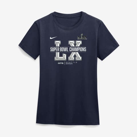 Women's Nike  College Navy Seattle Seahawks Super Bowl LX Champions Sacrifice T-Shirt