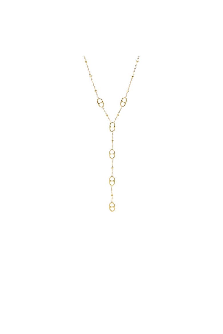 Mariner Chain Drop Link Lariat Necklace, Main, color, Gold