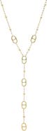 BY ADINA EDEN Mariner Chain Drop Link Lariat Necklace