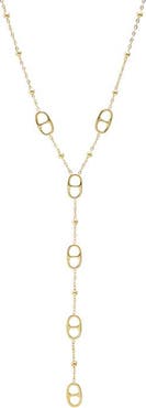 BY ADINA EDEN Mariner Chain Drop Link Lariat Necklace