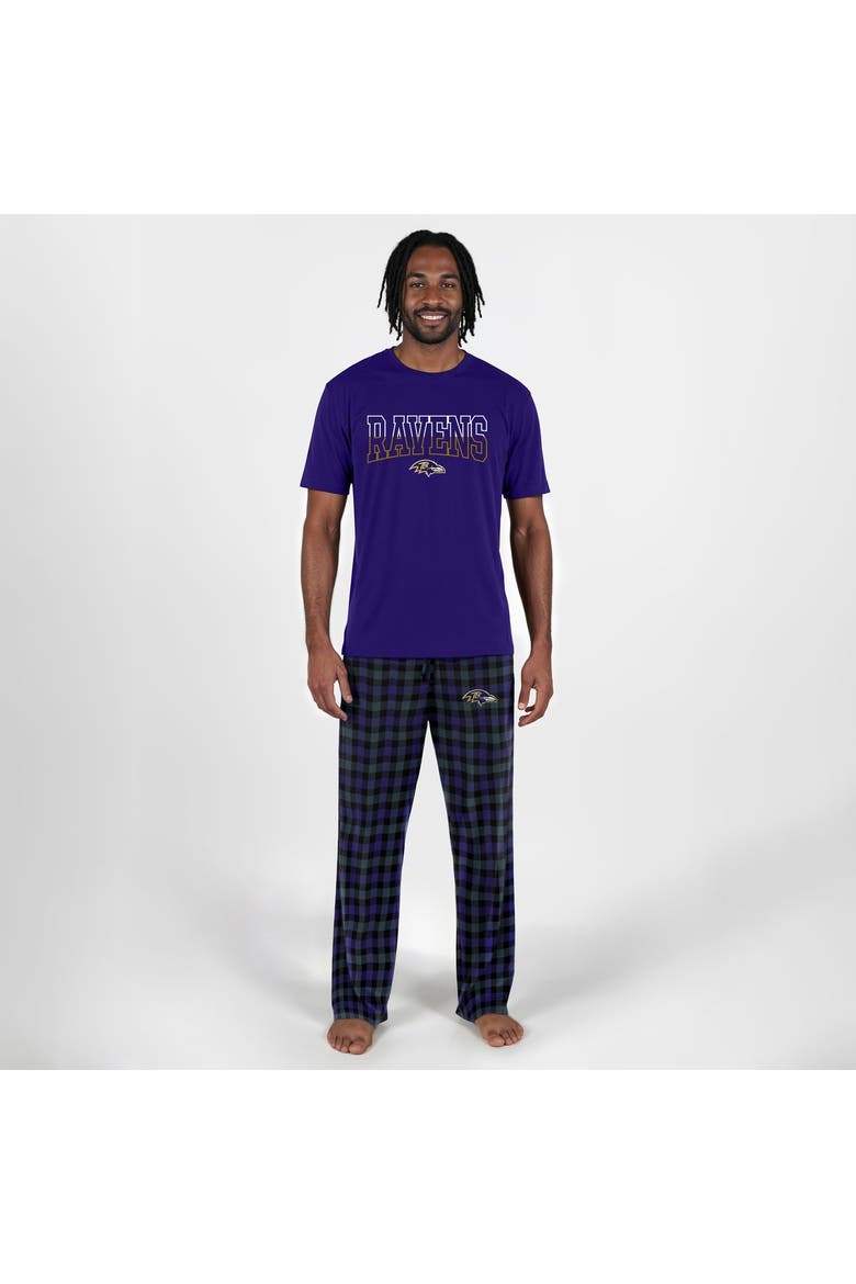 Men's Concepts Sport Purple Baltimore Ravens Highland Sleep Set, Main, color, Purple
