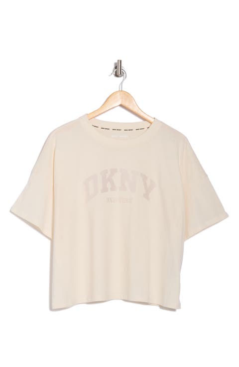 Varsity Satin Logo Boxy Crop T-Shirt
