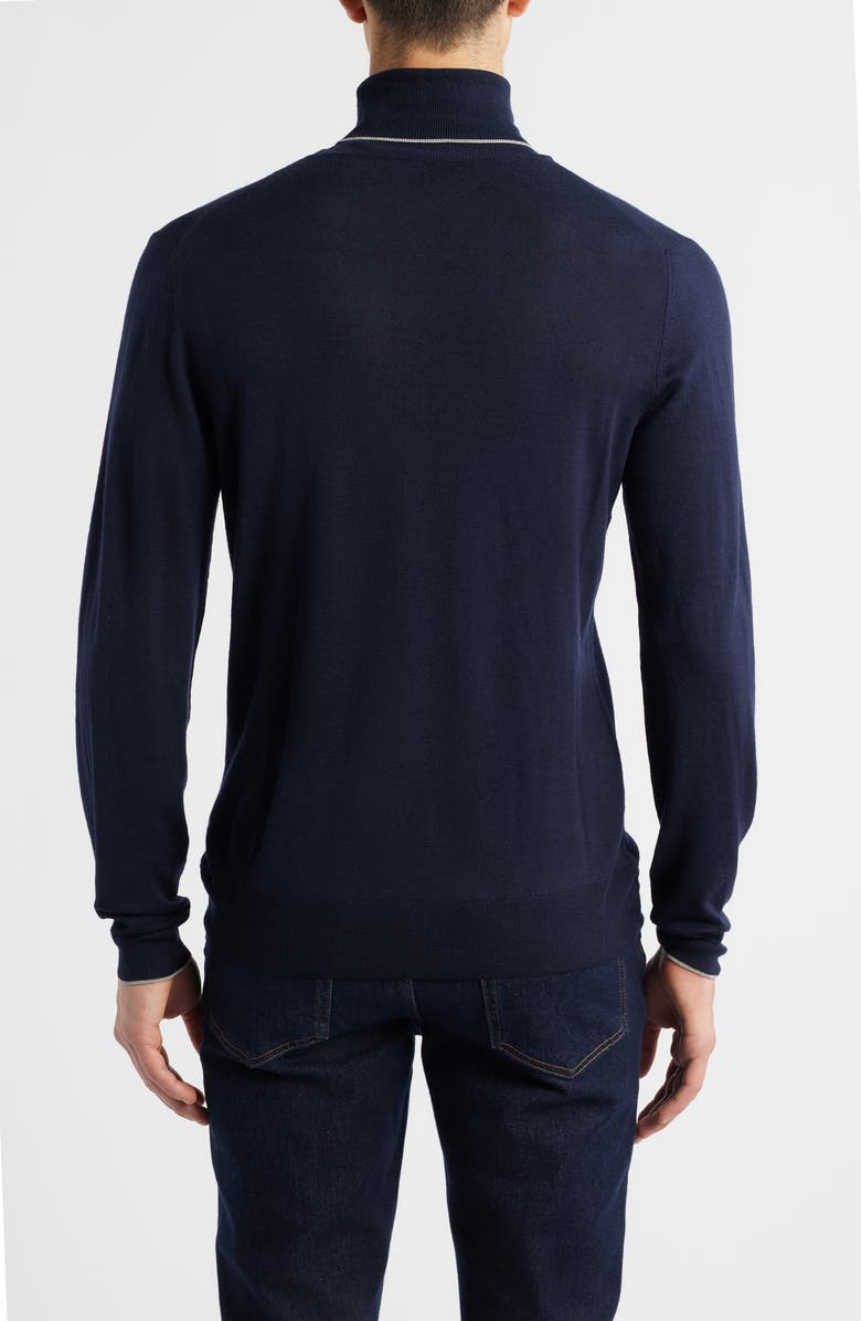 Canali Turtleneck Wool Sweater, Alternate, color, Navy