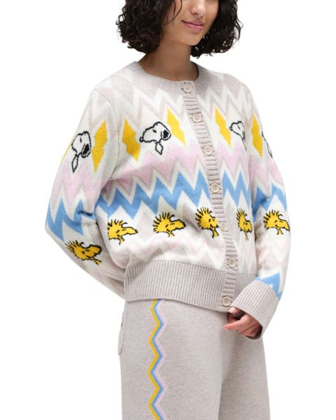 Wool-Cashmere Snoopy Fairisle Cardigan