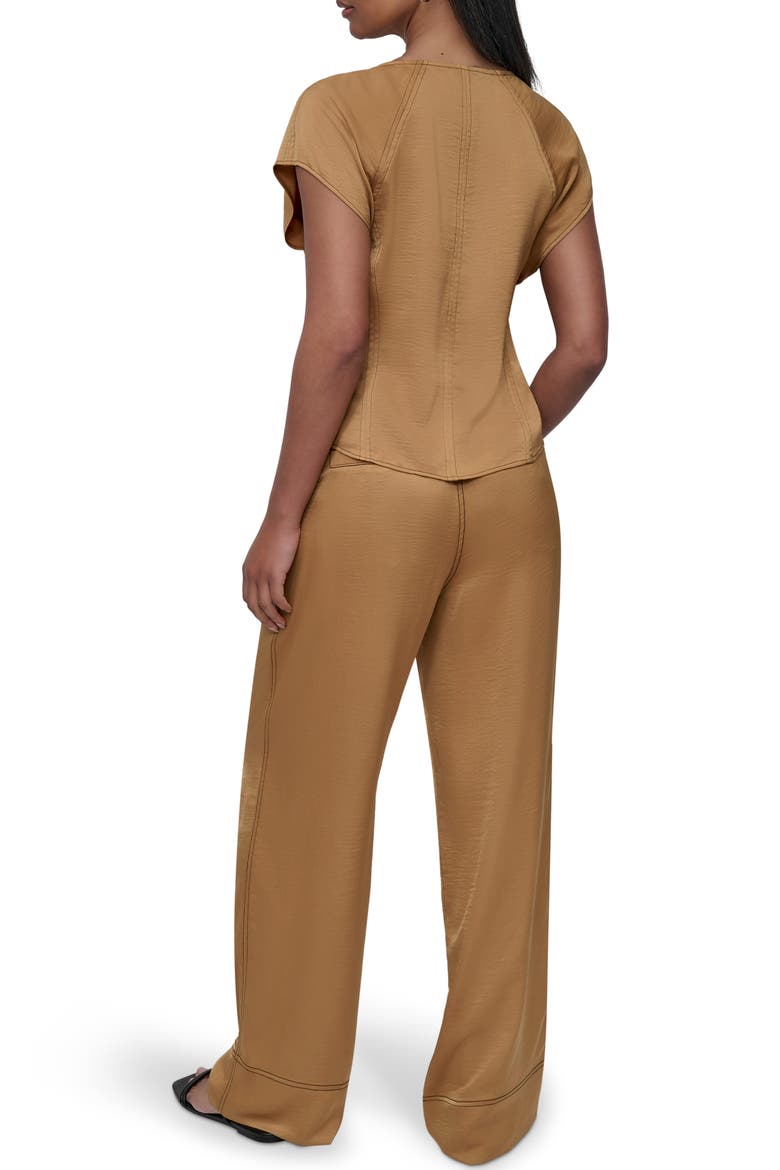 Glazed Crinkle Satin Top, Alternate, color, WHISKEY