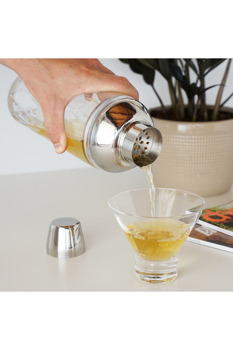 Admiral Crystal Cocktail Shaker in Stainless Steel, Alternate, color, Clear