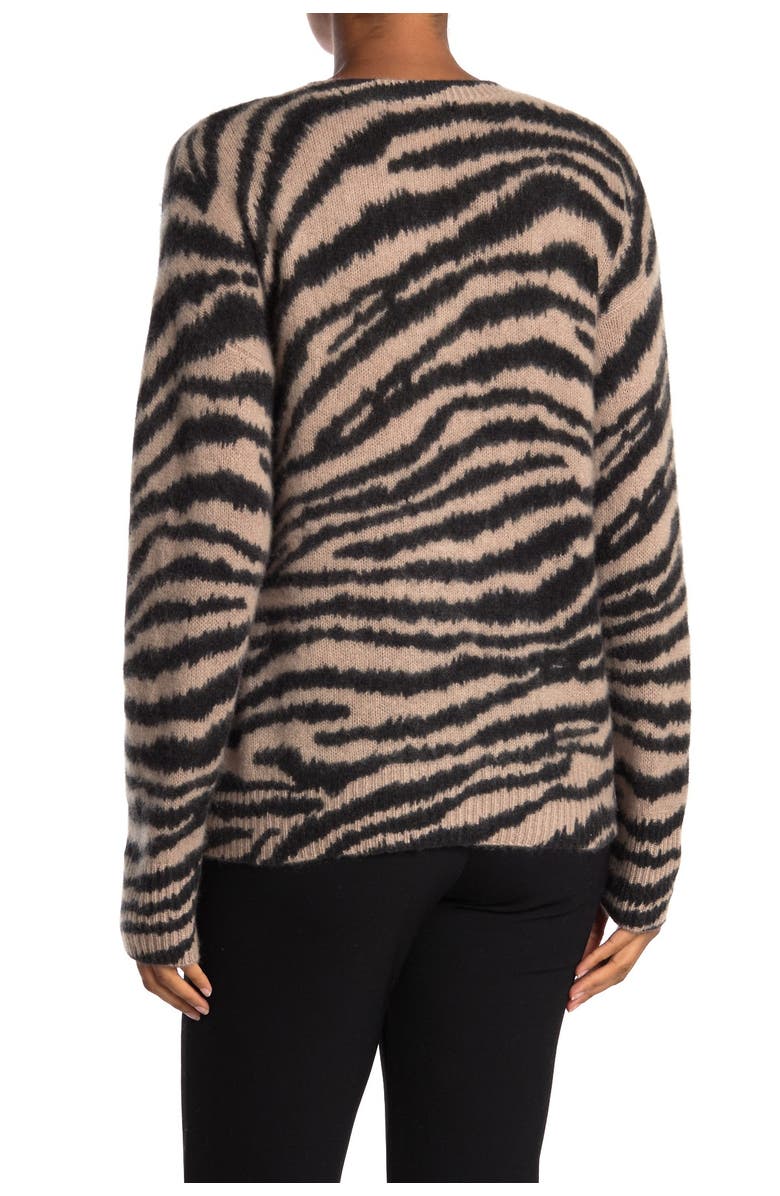 Catherine Catherine Malandrino Animal Stripe Brushed Cashmere Sweater, Alternate, color,