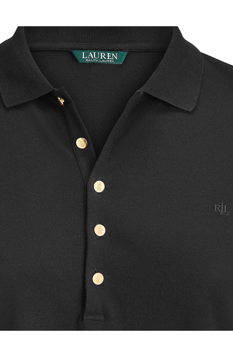 Lauren Ralph Lauren Athleisure Stretch Cotton Piqué Polo, Alternate, color, Polo Black
