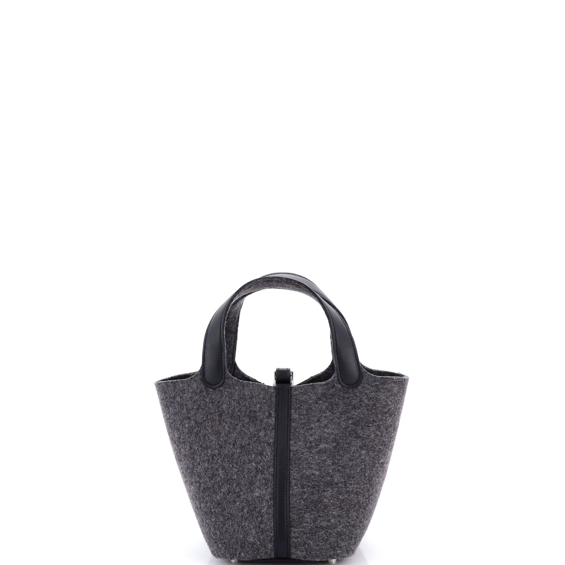 Pre-Owned Hermes Picotin Lock Bag Felt with Leather PM, Alternate, color, Gris Moyen