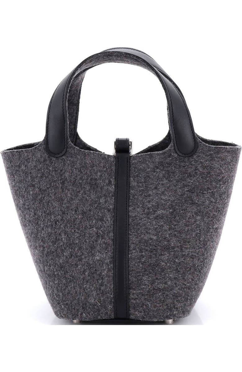 Pre-Owned Hermes Picotin Lock Bag Felt with Leather PM, Alternate, color, Gris Moyen