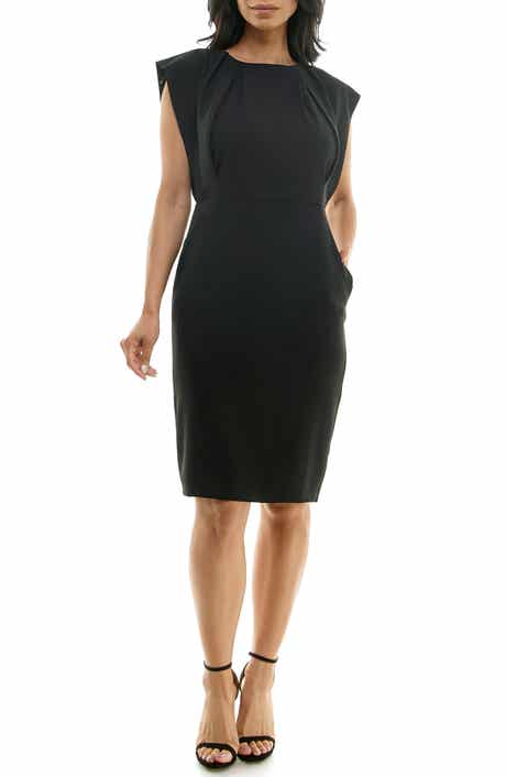 Nina Leonard Pleated Sheath Dress