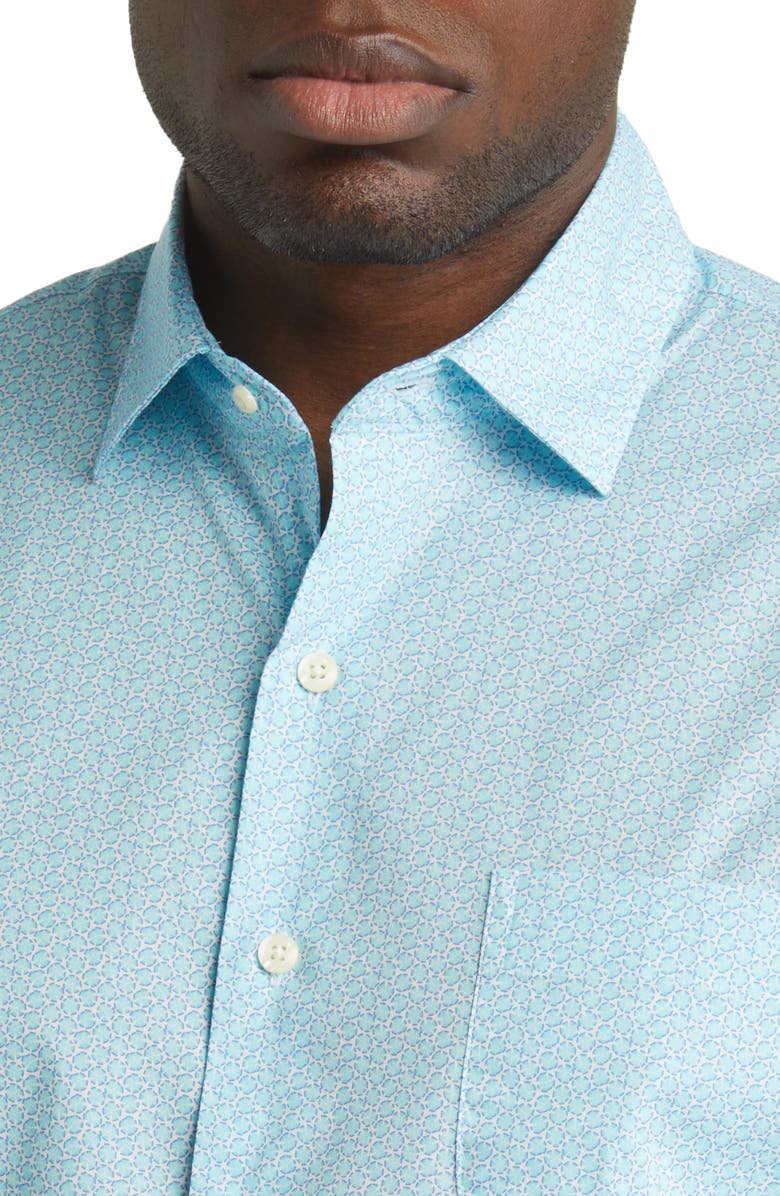 Peter Millar Summer Slice Print Stretch Cotton Short Sleeve Button-Up Shirt, Alternate, color,