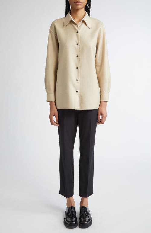 Lafayette 148 New York Double Face Wool & Silk Reversible Button-up Shirt