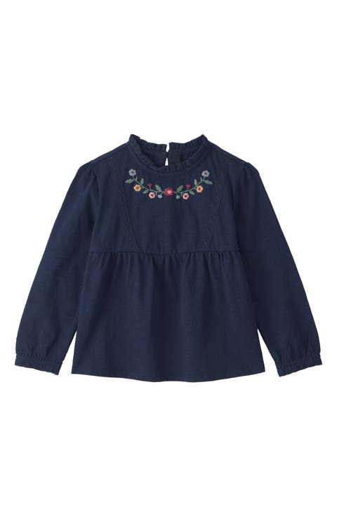 Kids' Embroidered Slub Jersey Top