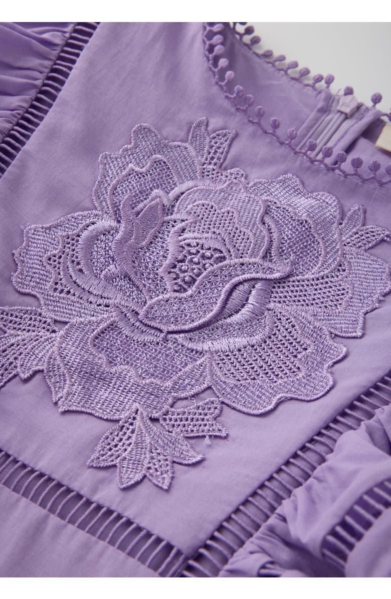 Marlo Kids Carloyn Frill Cotton Mini Dress, Alternate, color, Lavender