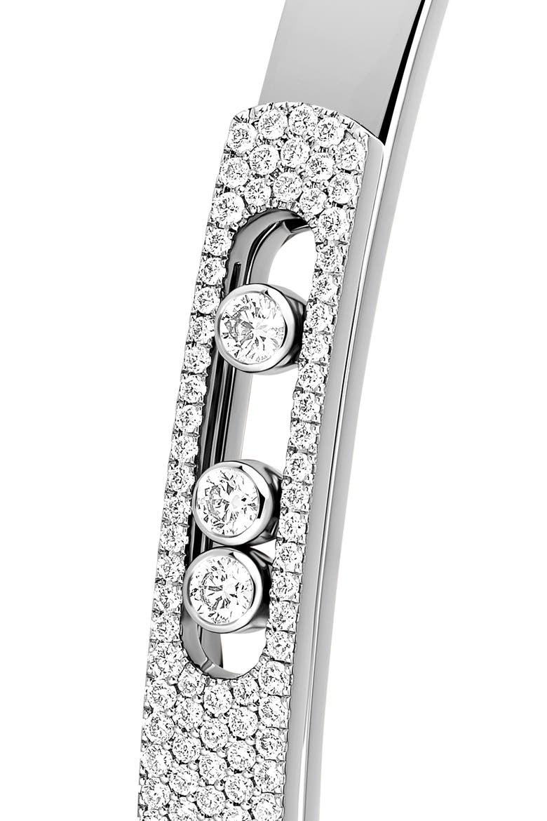 Move Noa Pavé Diamond Bangle, Alternate, color, WHITE GOLD