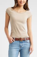 BP. Lace Trim Cotton Blend T-Shirt