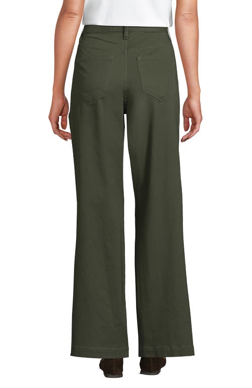 Lands' End Chino High Rise Rail Straight Leg Pants In Green