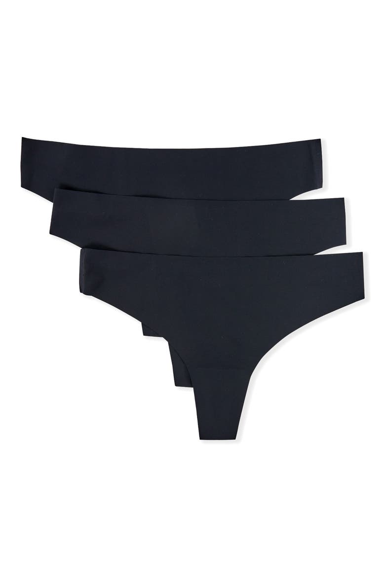 Jessy 3-Pack Thongs, Main, color, BLACK