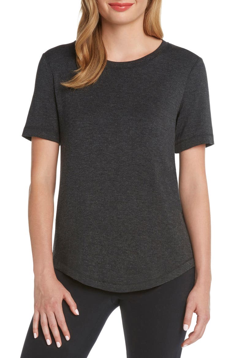 Split Back T-Shirt, Main, color, CHARCOAL