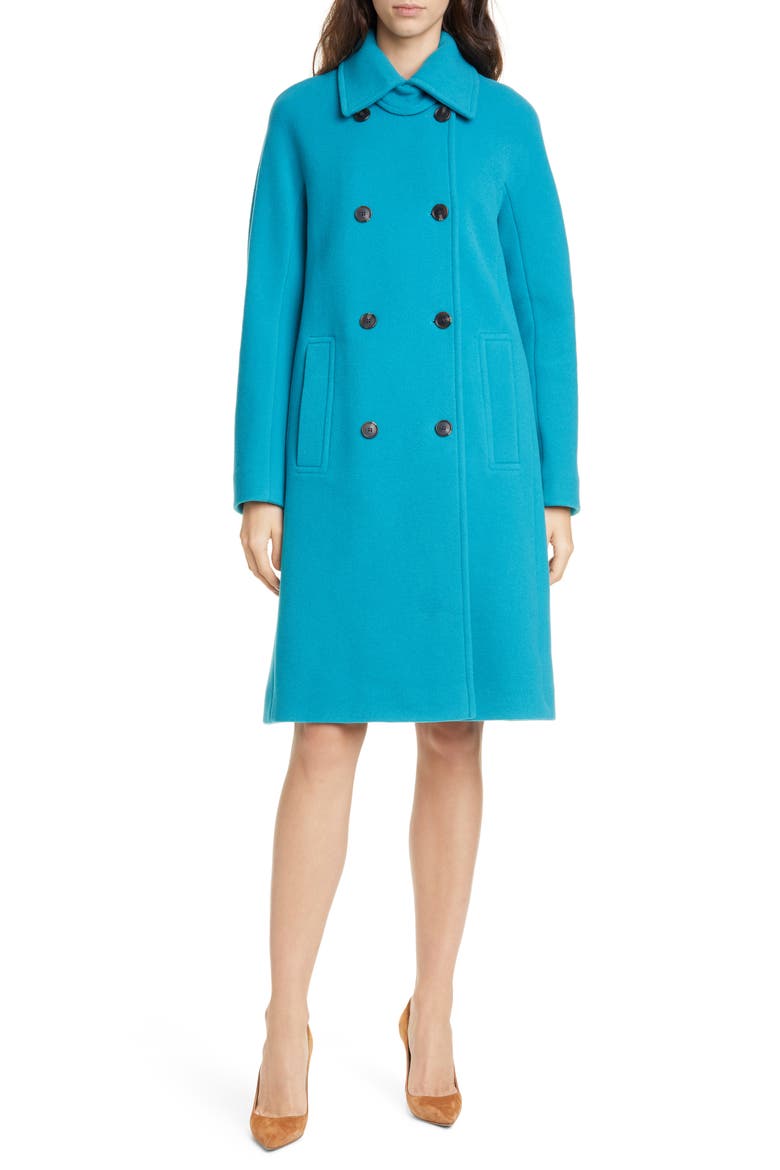 Comara Wool Blend Coat, Main, color, PETROL