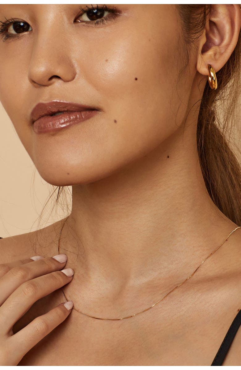 Oradina 14K Gold Bodega Box Chain, Alternate, color, White Gold