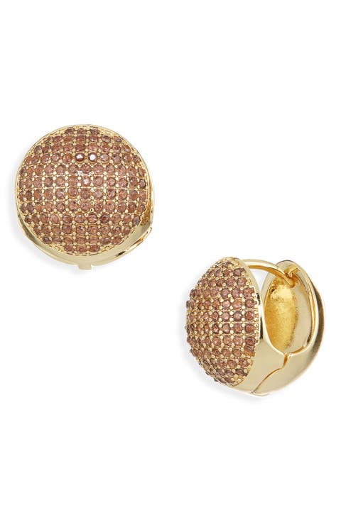 Pavé Orb Huggie Earrings