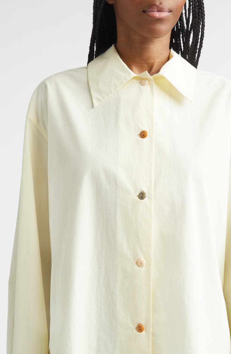OSSOU Cove Cotton Poplin Button-Up Shirt, Alternate, color, Opal
