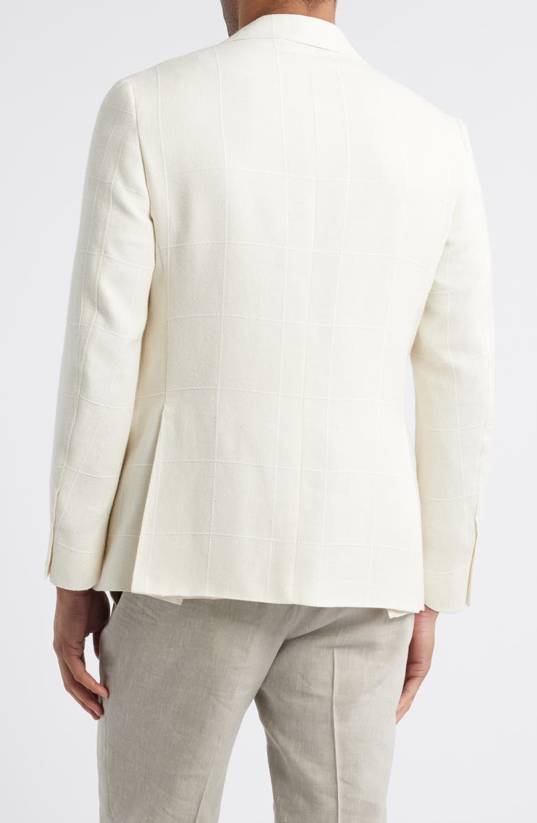 Canali Kei Trim Fit Linen, Silk & Wool Blend Sport Coat, Alternate, color, White