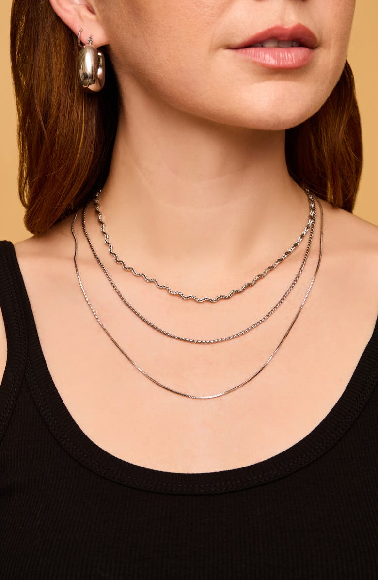 Petit Moments Melvoa Set of 3 Necklaces, Alternate, color, Silver